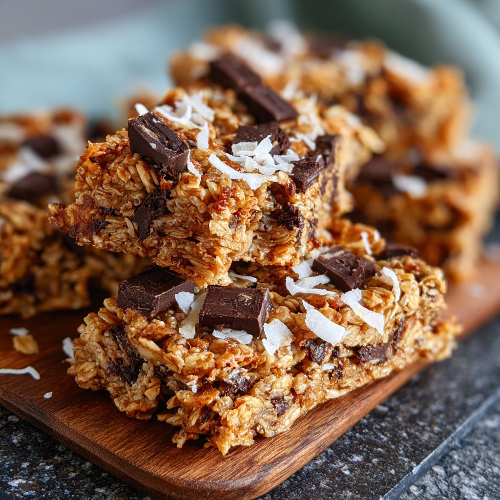 Chocolate Coconut Granola Bars