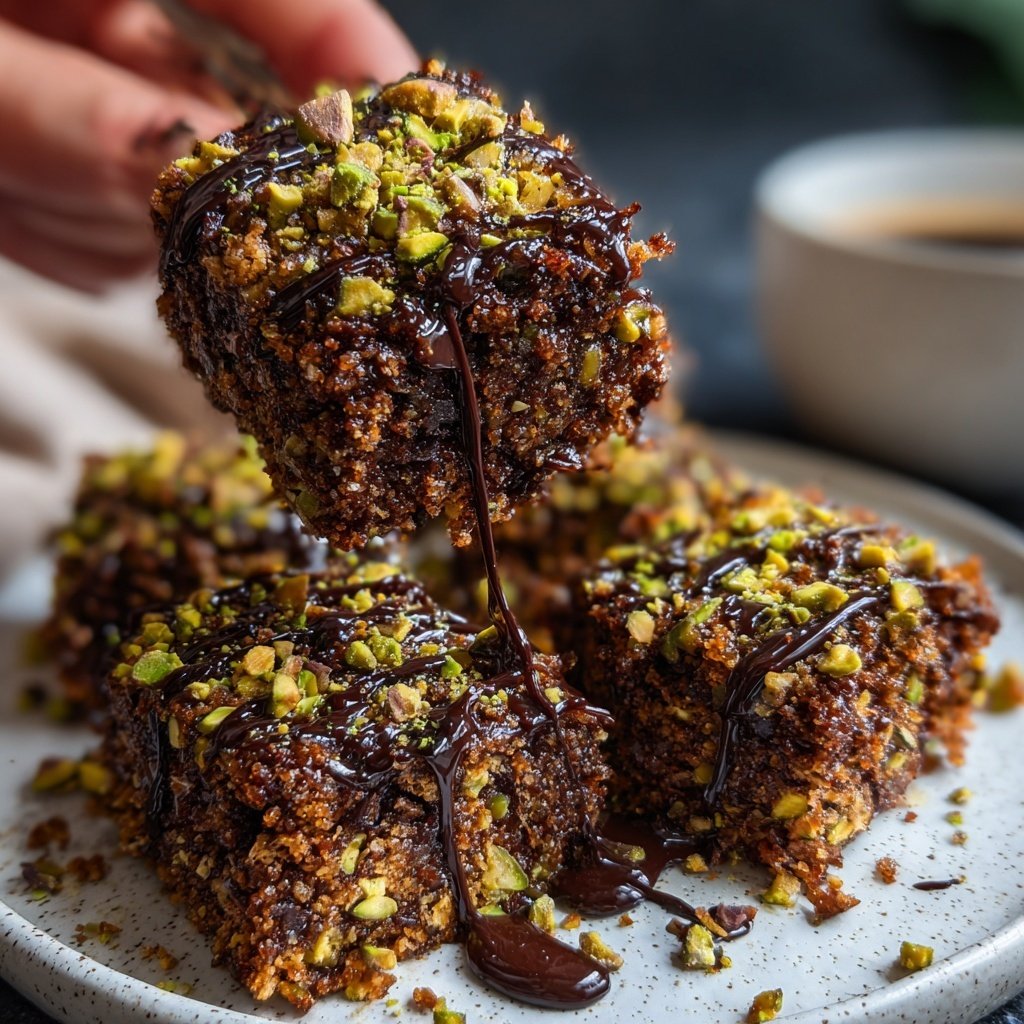 Chocolate Pistachio Snack Squares