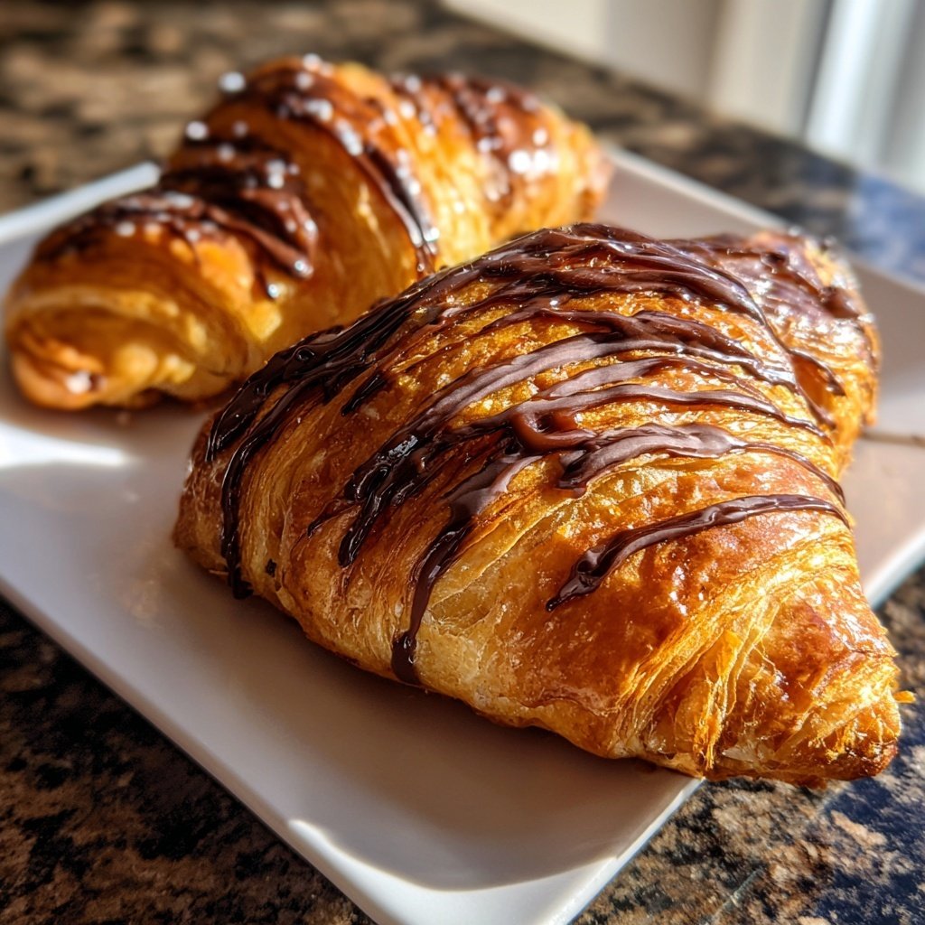 Valentine Breakfast Chocolate Croissants