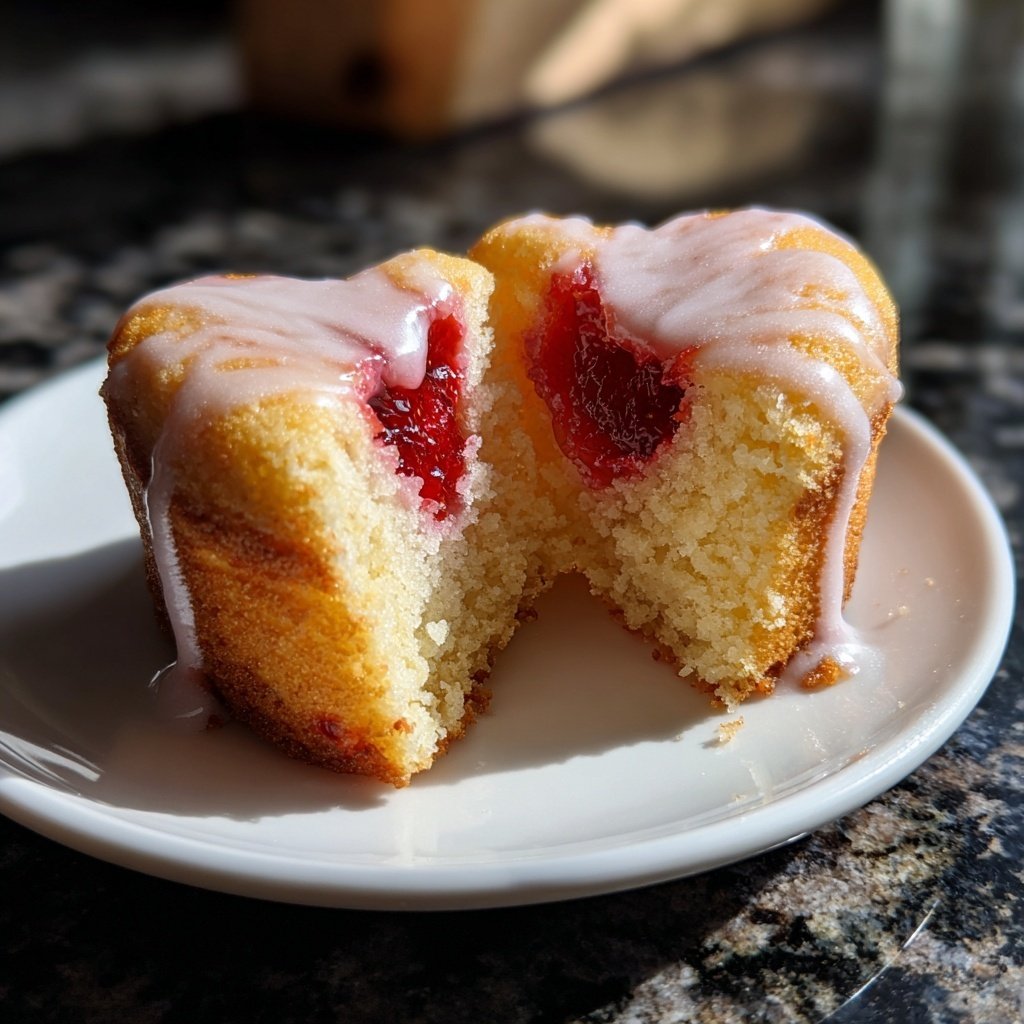 Mini Heart Cake with Strawberry Filling