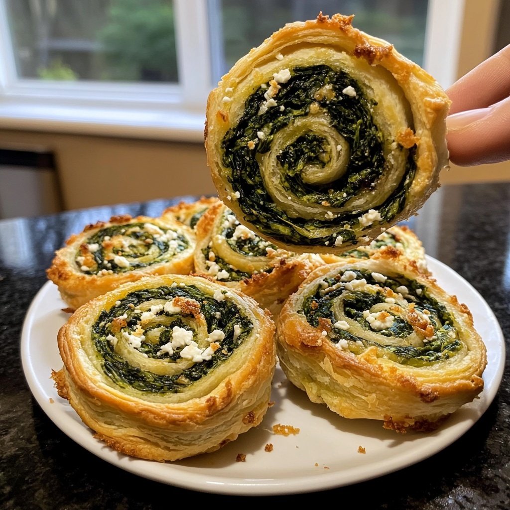 Spinach and Feta Pinwheels, gluten-free