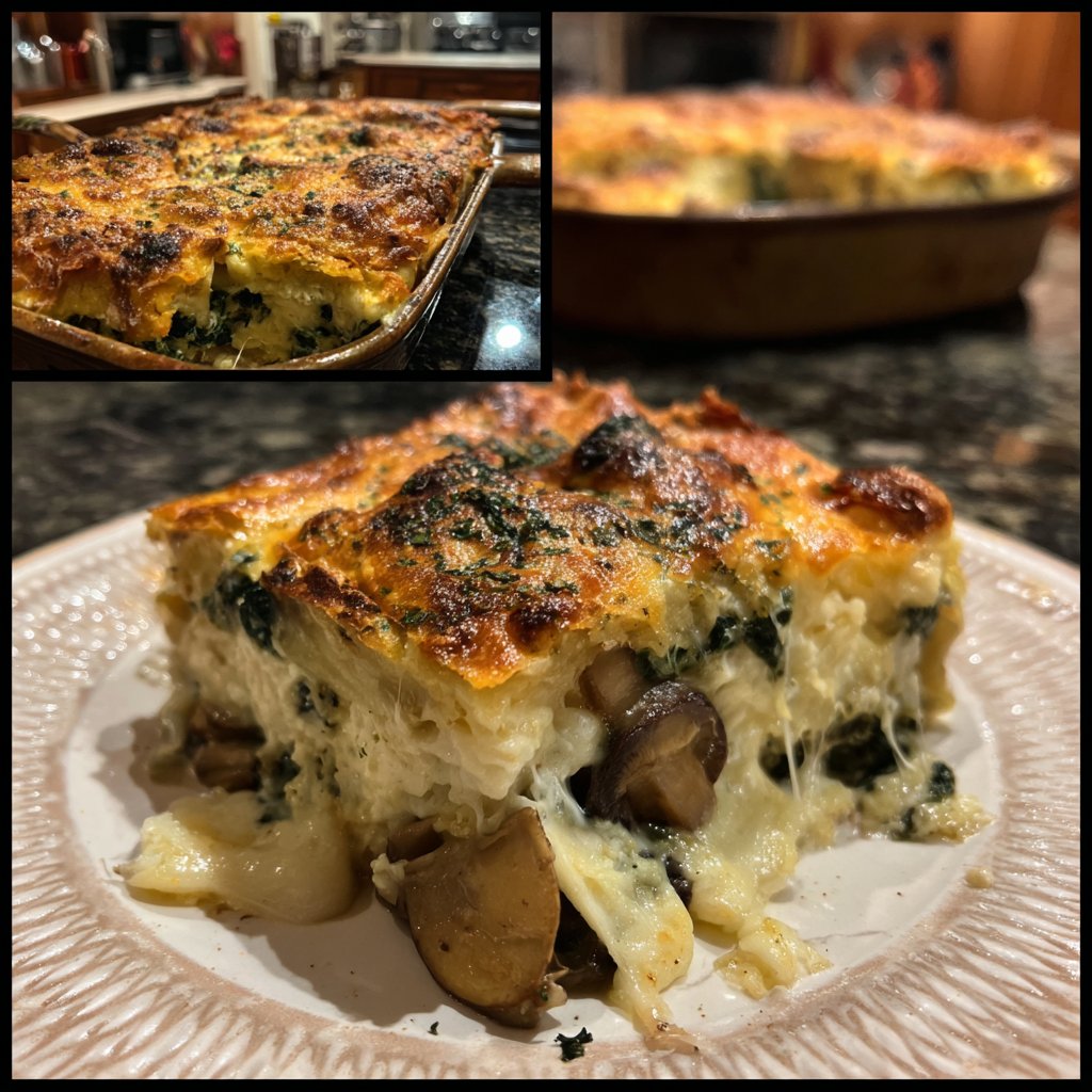 Sunday Spinach Mushroom Bake