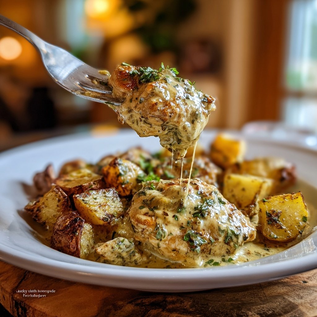 Creamy Dijon Chicken With Roasted Potatoes