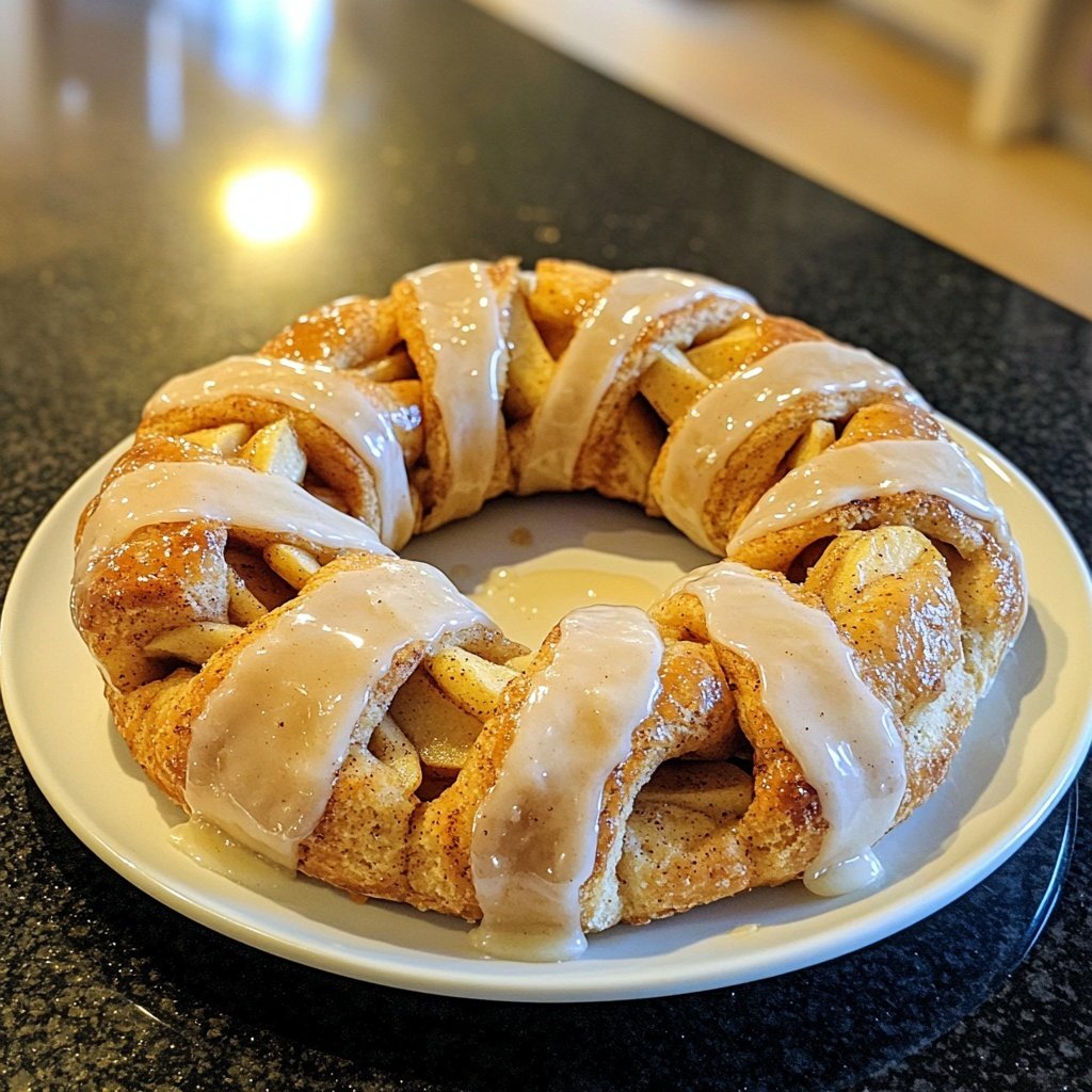 Cozy Apple Kringle with Vanilla Glaze