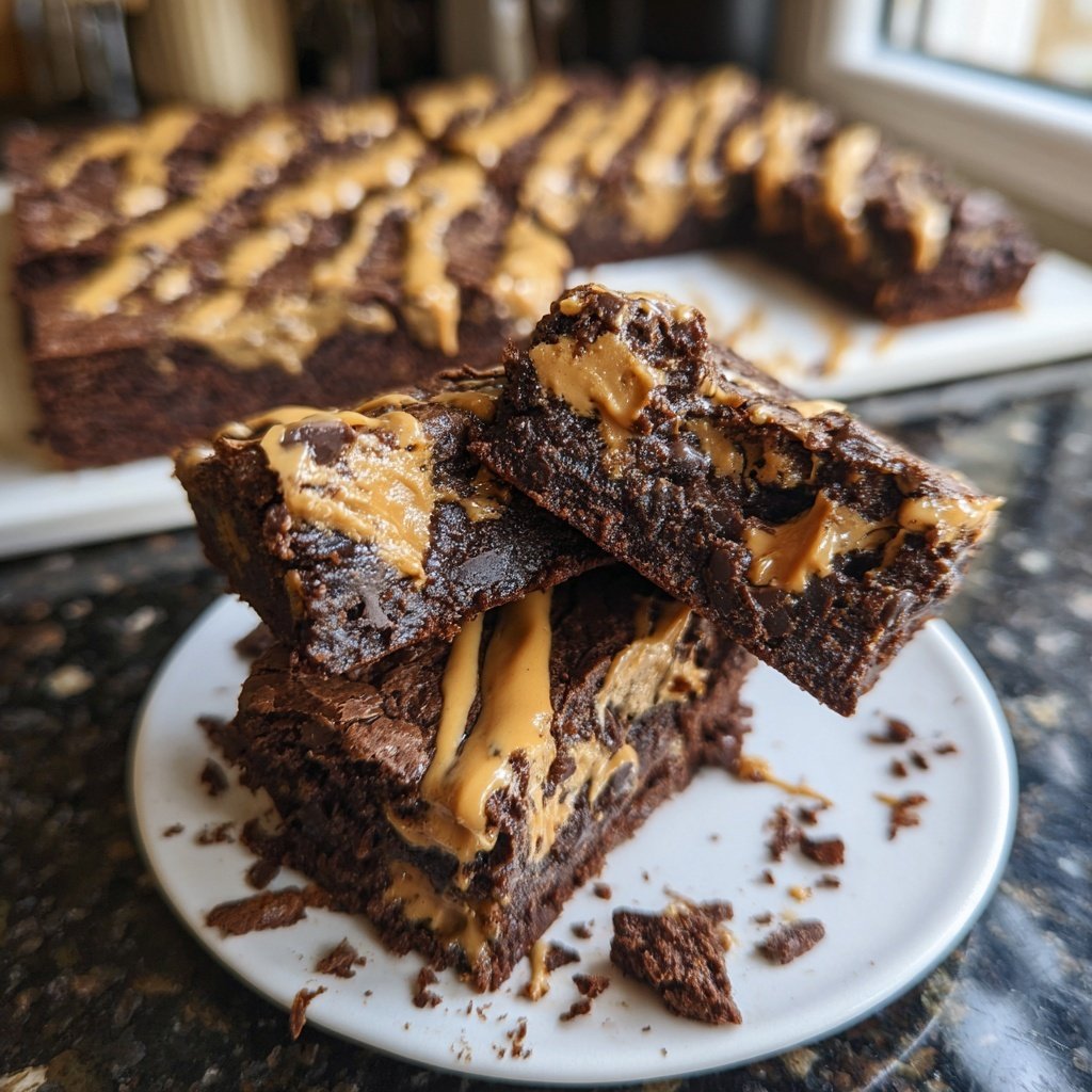 Cottage Cheese Brownies with Peanut Butter