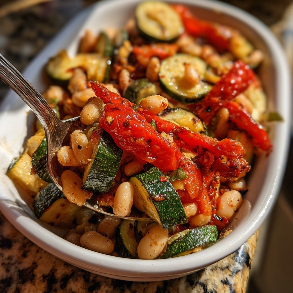Roasted Veggie White Bean Skillet