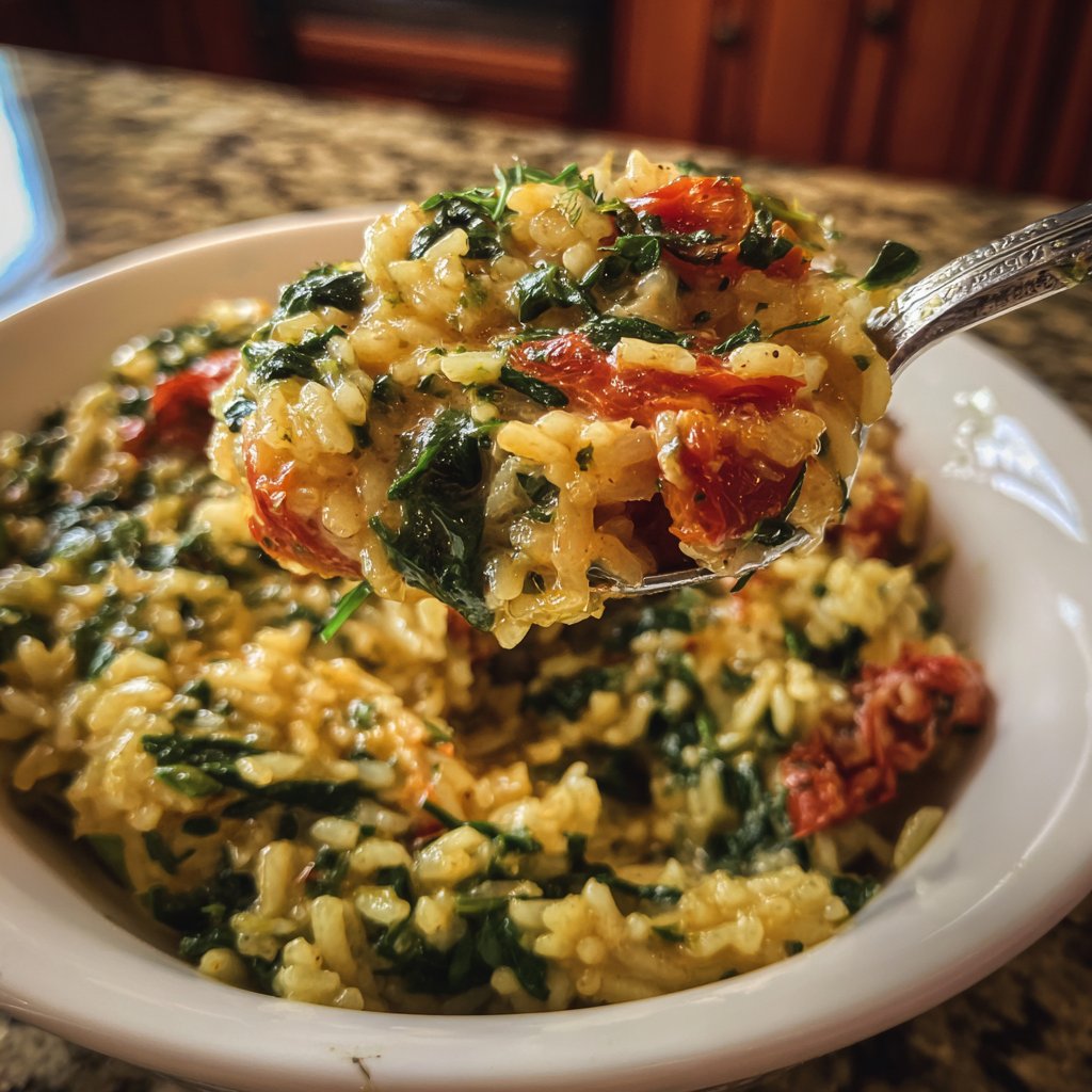Creamy Spinach Tomato Rice