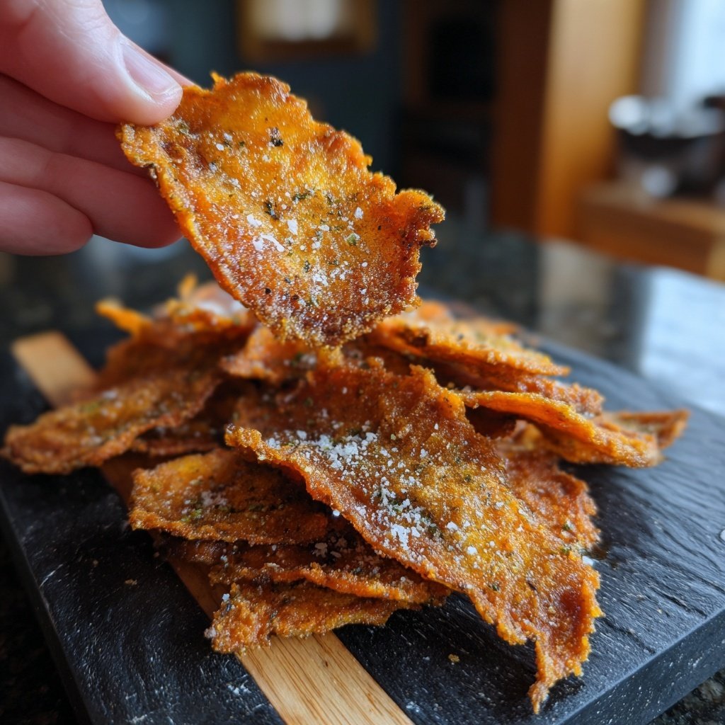 Crispy Eggplant Garlic Chips