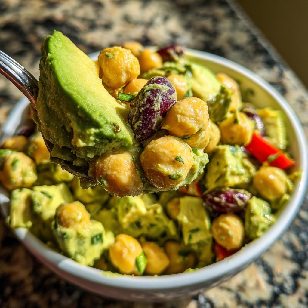 Healthy & Light Avocado Chickpea Salad