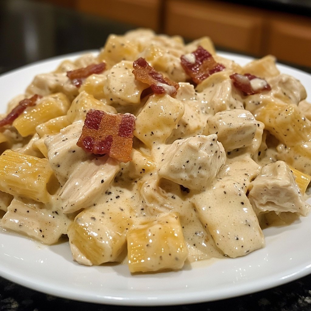 Creamy Chicken Bacon Ranch Pasta