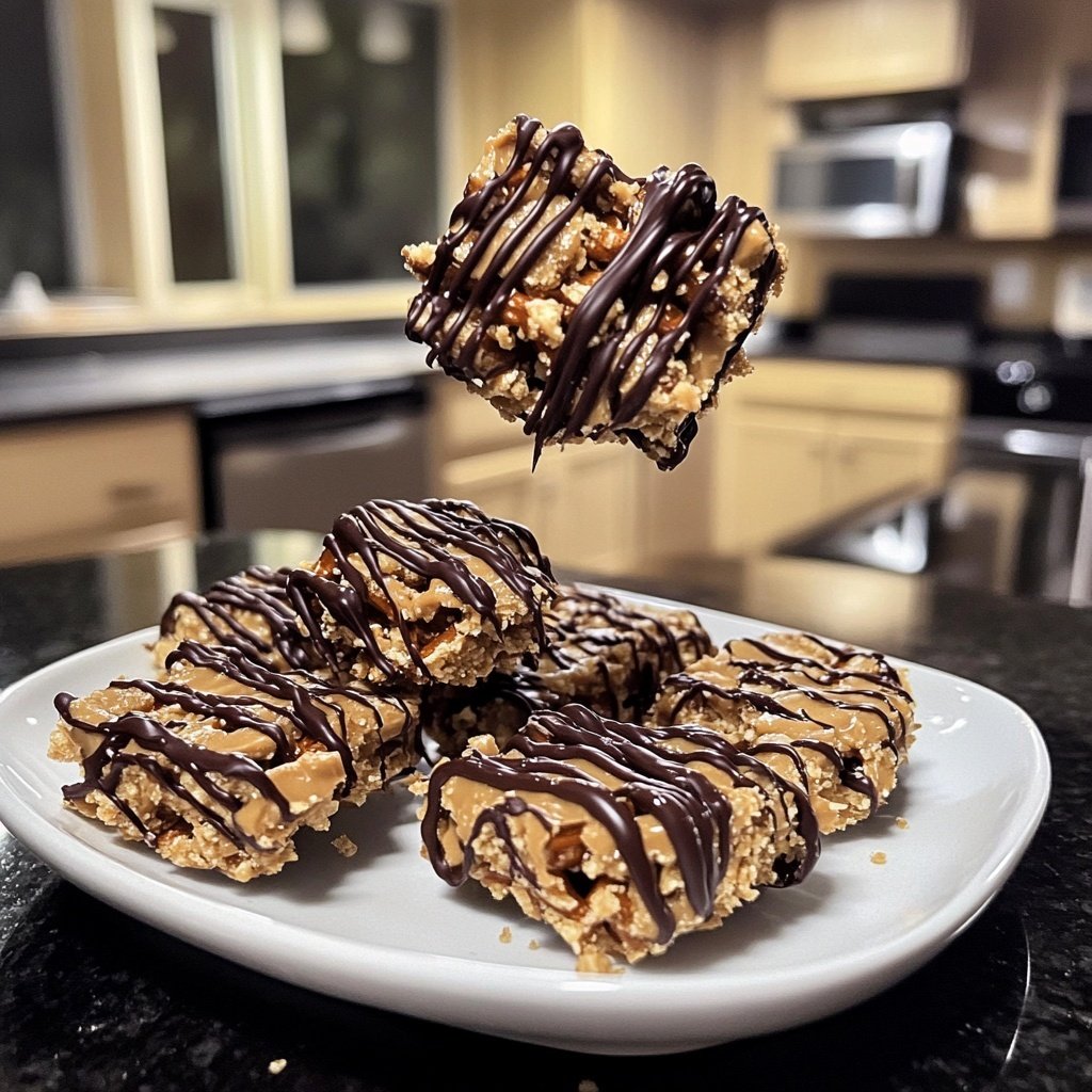 No-Bake Peanut Butter Pretzel Clusters