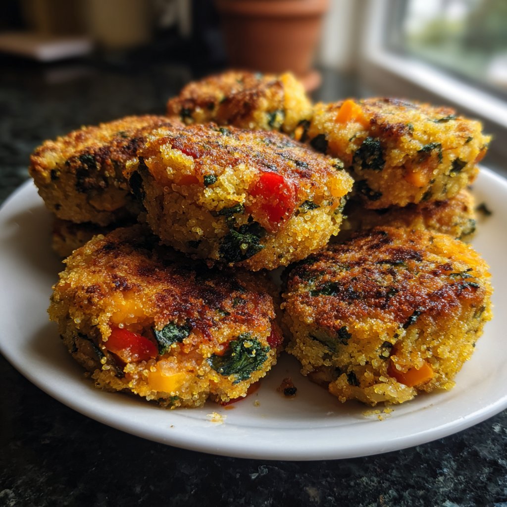 Crispy Polenta Veggie Cakes