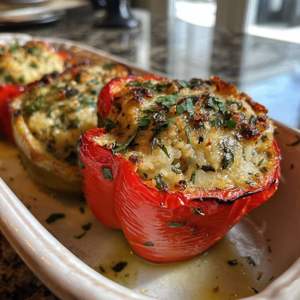 Mediterranean White Bean Stuffed Peppers