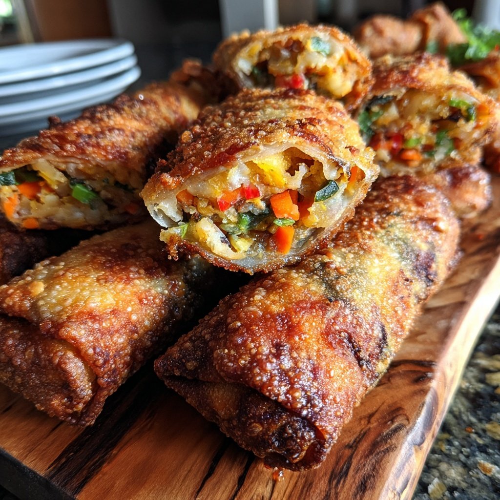 Super Bowl Baked Veggie Egg Rolls