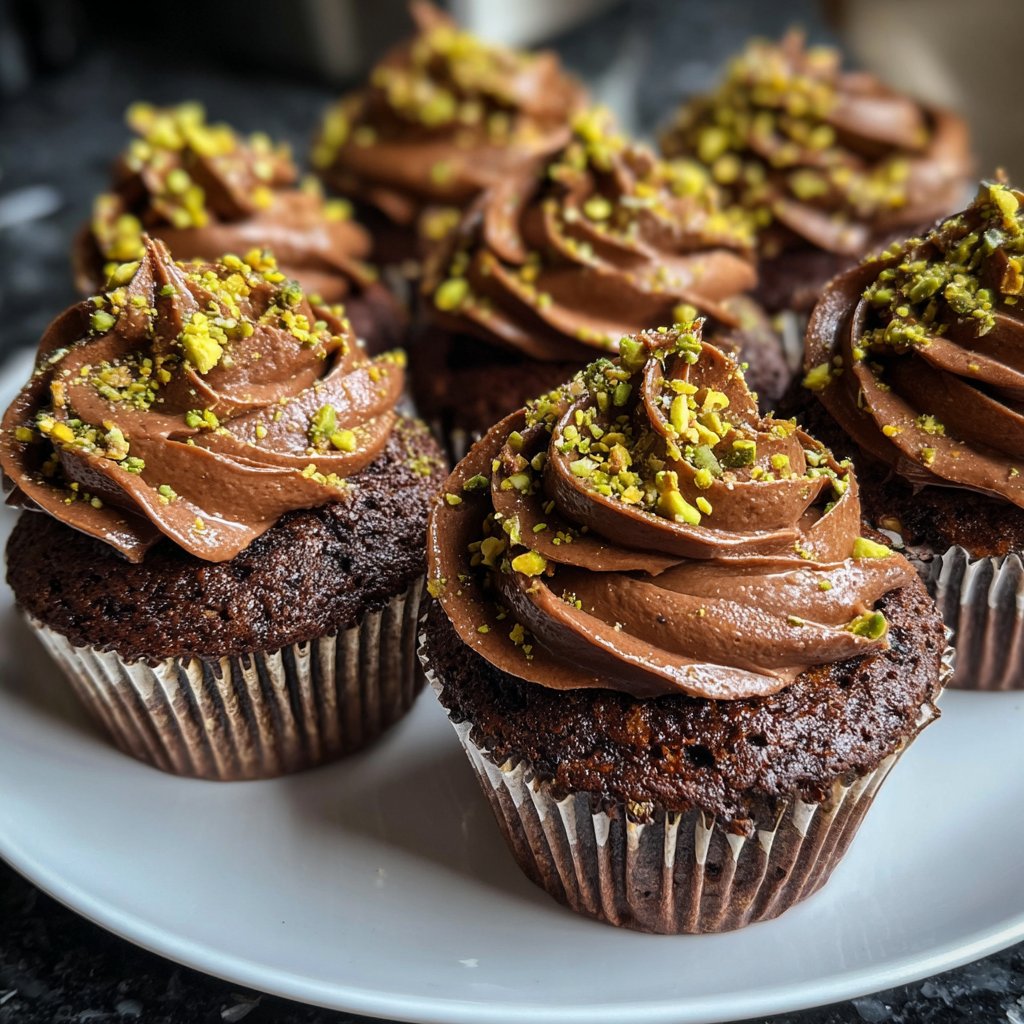 Chocolate Pistachio Cupcakes