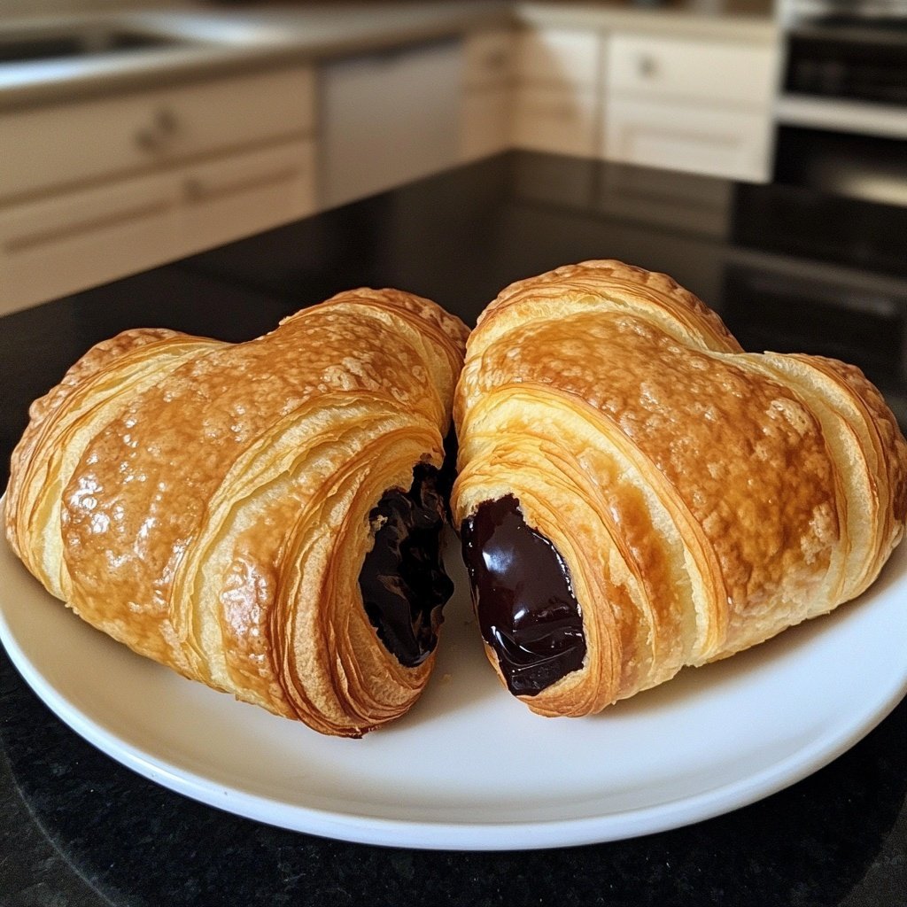 Valentine Breakfast Chocolate Croissants