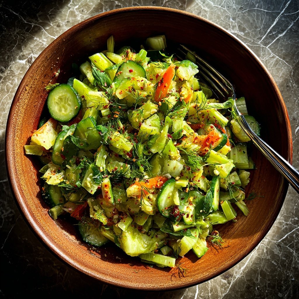 Celery Cucumber Crunch Salad