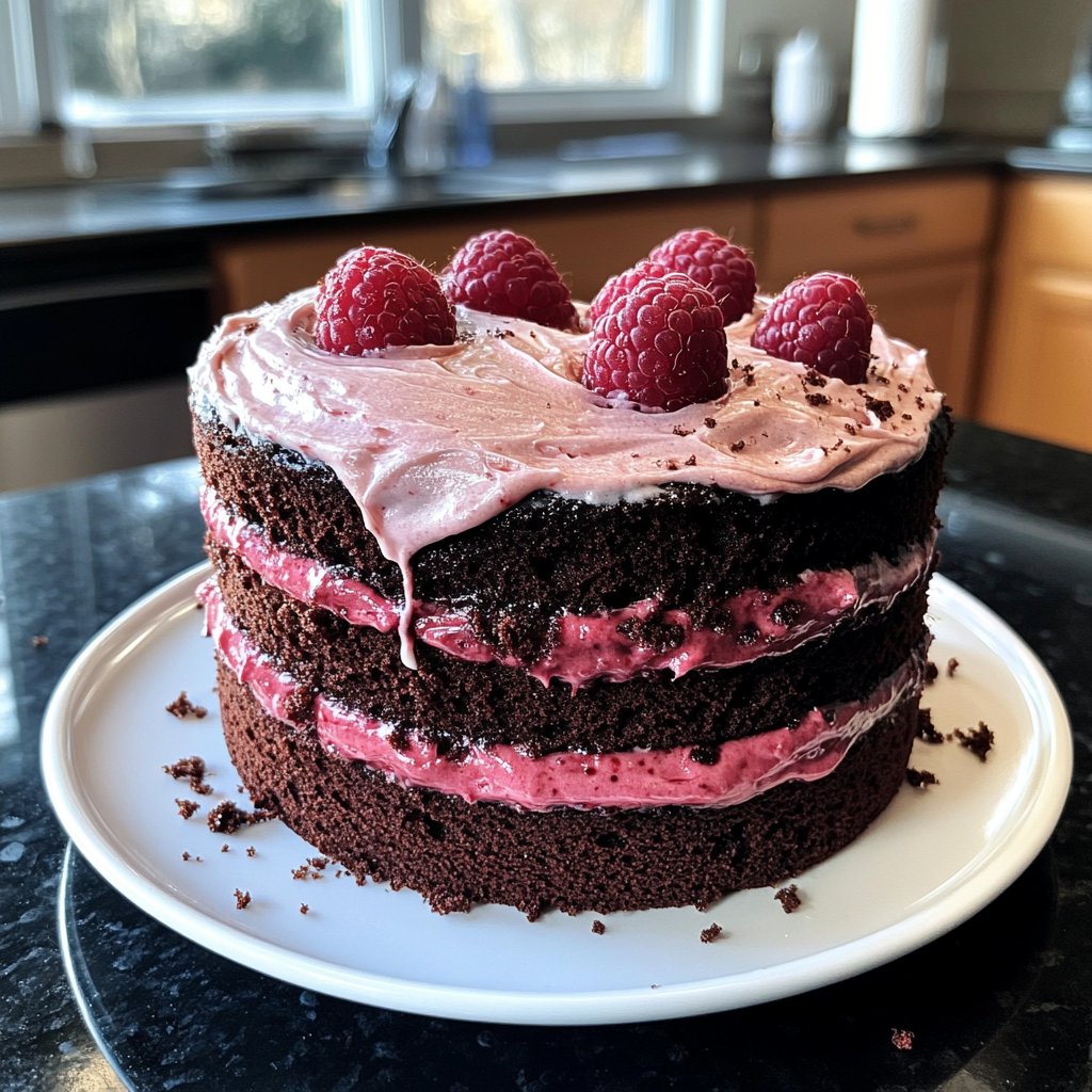 Mini Heart Cake with Raspberry Cream