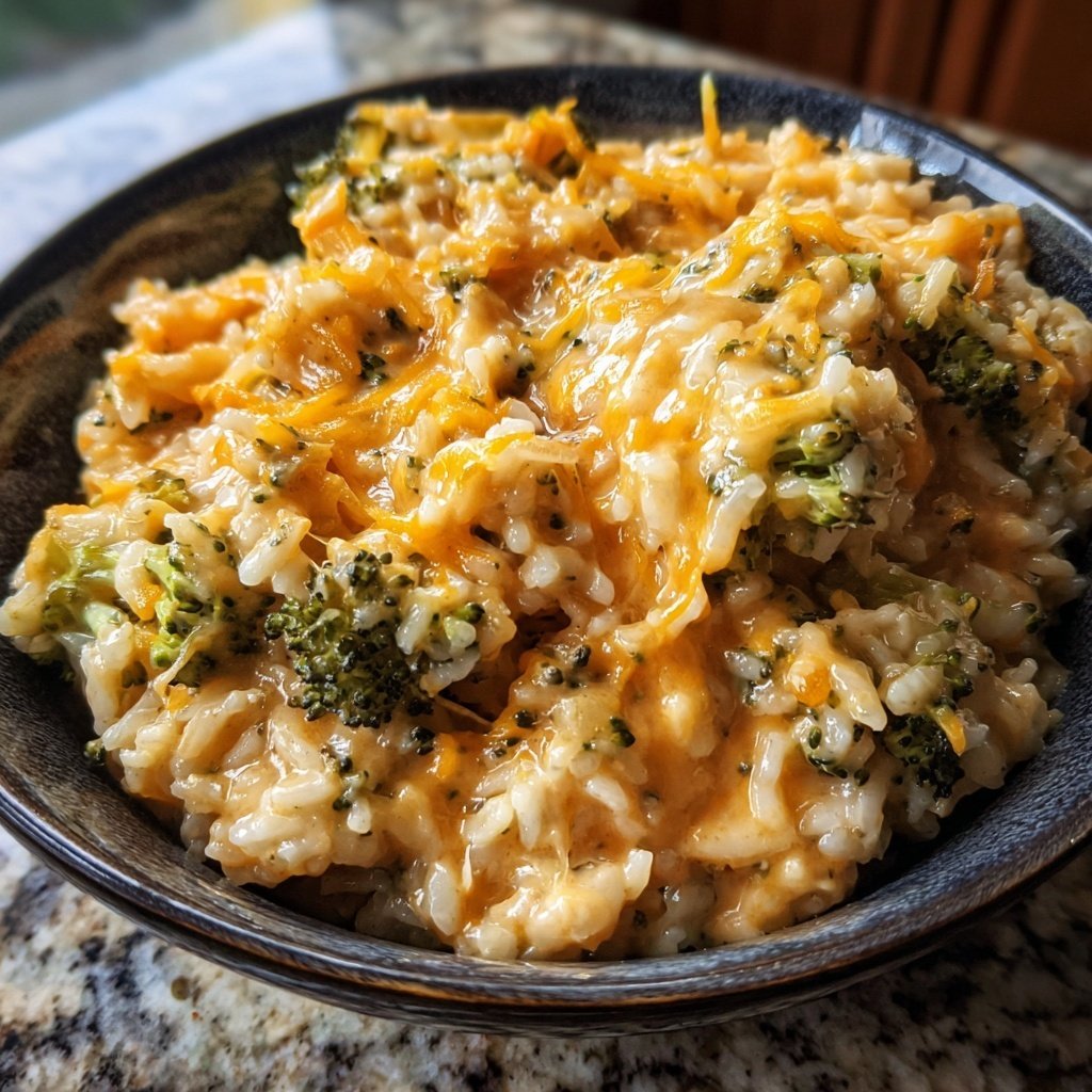 Creamy Broccoli Cheddar Rice